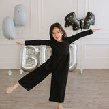 Long Sleeve Leggy Romper in Midnight