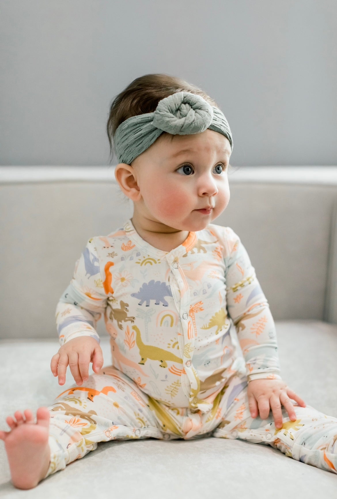 Bamboo Unisex Baby Snap Pajama in Dainty Dino – Ollie Jay