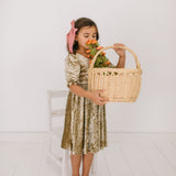 Pippa Dress in Gold Crushed Velvet