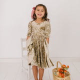 Pippa Dress in Gold Crushed Velvet