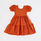 Puff Dress in Burnt Orange