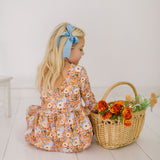 Long Sleeve Leggy Romper in Pumpkin Bouquet