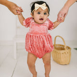 Quinn Bubble in Pink Crushed Velvet