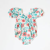 Puff Romper in Holiday Floral