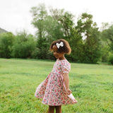 Puff Dress in Peach Bouquet