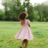 Puff Dress in Peach Bouquet