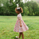 Puff Dress in Peach Bouquet