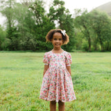 Puff Dress in Peach Bouquet