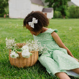 Ruffle Pant Romper in Green Daisy