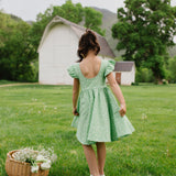 Olivia Dress in Green Daisy