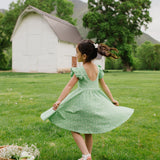 Olivia Dress in Green Daisy