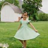 Olivia Dress in Green Daisy