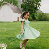 Olivia Dress in Green Daisy