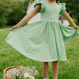 Olivia Dress in Green Daisy