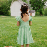 Olivia Dress in Green Daisy