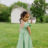 Olivia Dress in Green Daisy