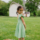 Olivia Dress in Green Daisy