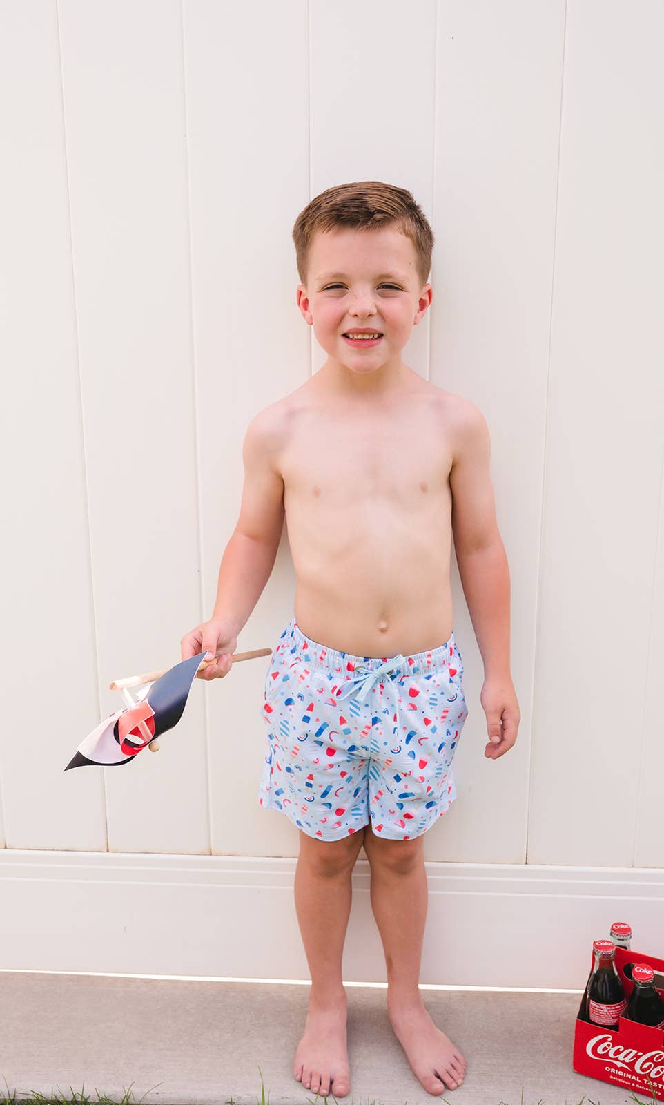 Boy Swim Shorts in Sweet Freedom