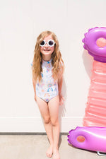 Load image into Gallery viewer, Zoey Swim in Watercolor Rainbow
